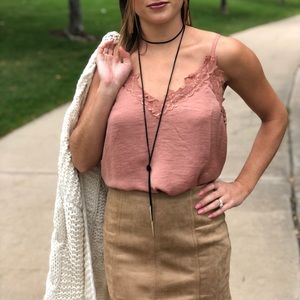 Lace detail tank top